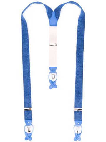 Albert Thurston - Patterned Braces - Men - Silk - One Size, Blue, Silk