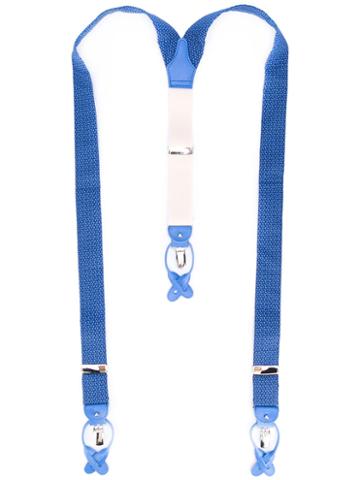 Albert Thurston - Patterned Braces - Men - Silk - One Size, Blue, Silk