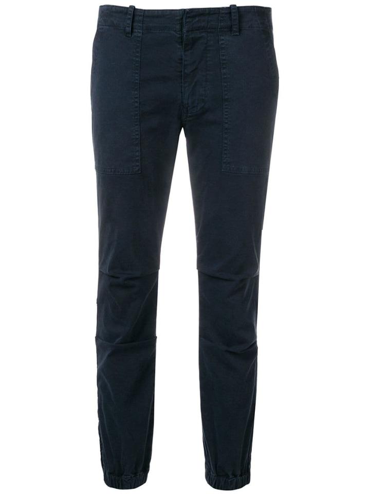 Nili Lotan Elasticated Hem Cropped Trousers - Blue