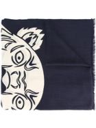 Kenzo 'tiger Face' Scarf - Blue
