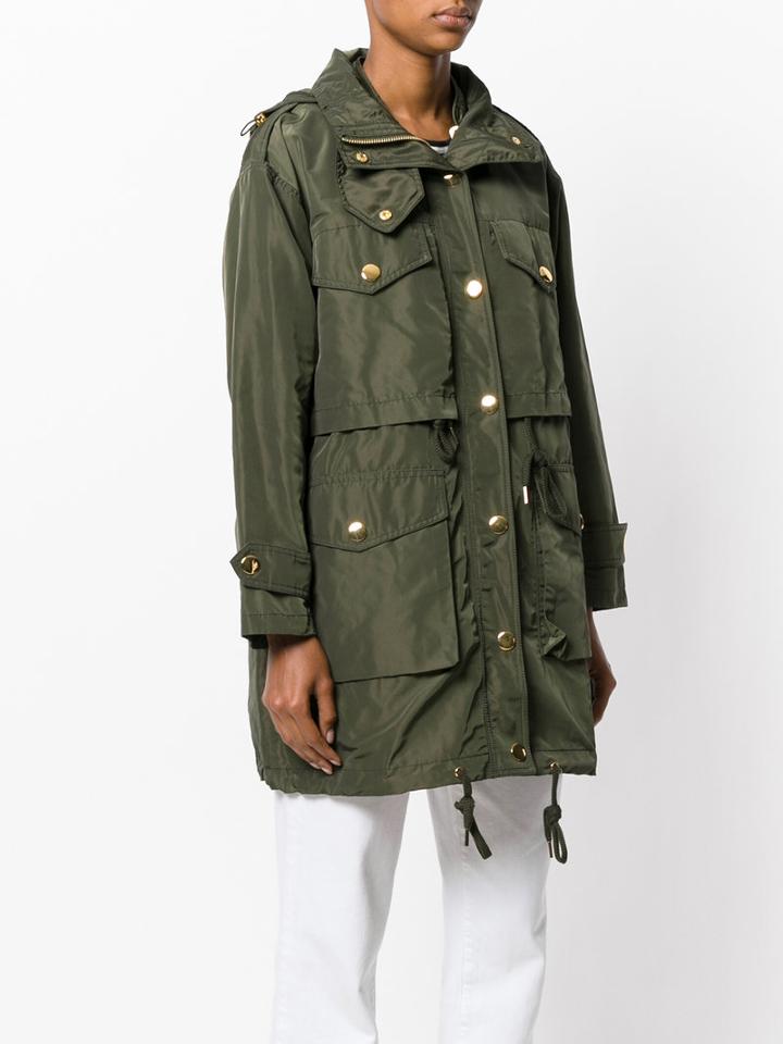 Michael Michael Kors - Metallic Button Coat - Women - Polyester - S, Green, Polyester
