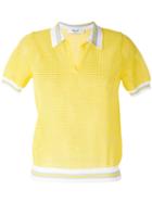 Blugirl - Short-sleeve Collar Jumper - Women - Cotton/polyamide - 42, Yellow/orange, Cotton/polyamide