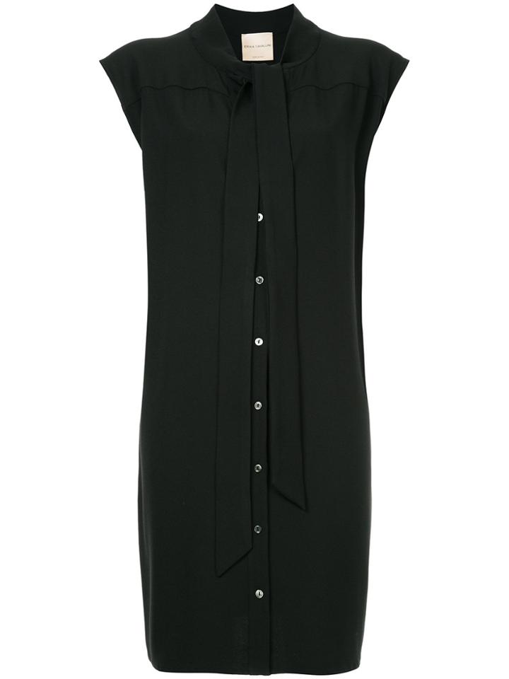 Erika Cavallini Tie Neck Shirt Dress - Black