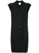 Erika Cavallini Tie Neck Shirt Dress - Black