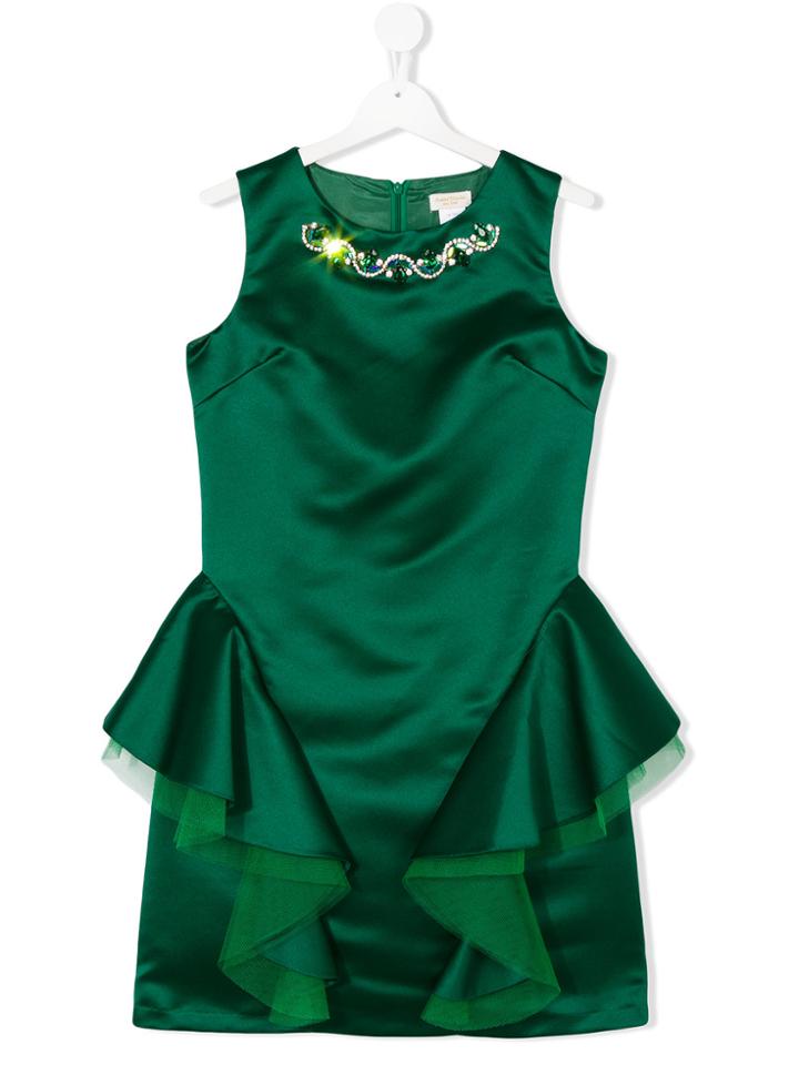 David Charles Kids Frill Dress - Green