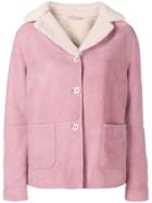 Ermanno Scervino Shearling Panel Jacket - Pink