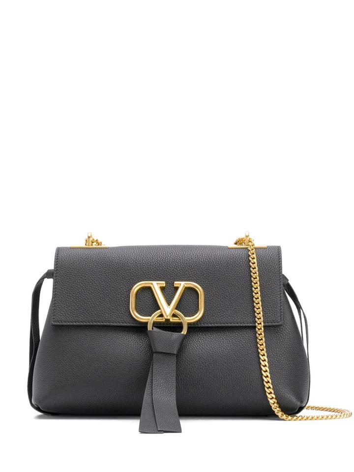 Valentino Valentino Garavani V Ring Shoulder Bag - Black