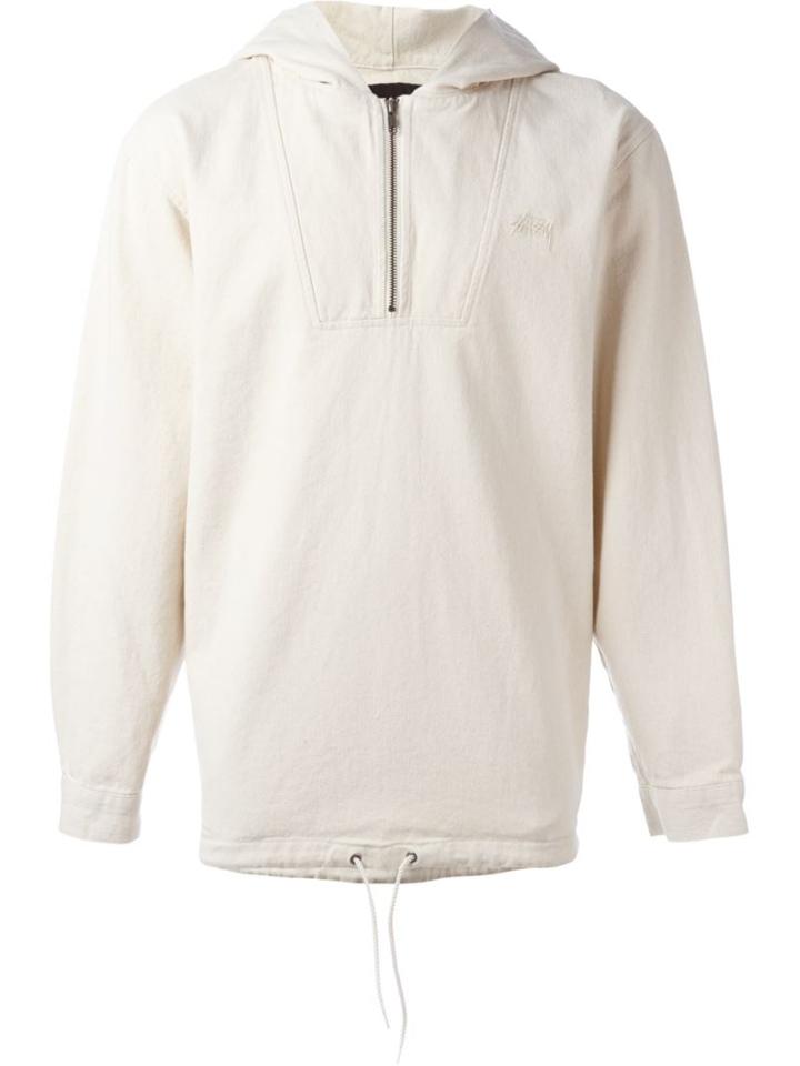 Stussy Collar Zip Hoodie, Men's, Size: Xl, Nude/neutrals, Cotton