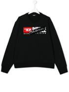 Diesel Kids Logo Stamp Sweatshirt - Black