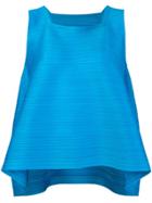 Pleats Please By Issey Miyake Flared Sleeveless Blouse - Blue