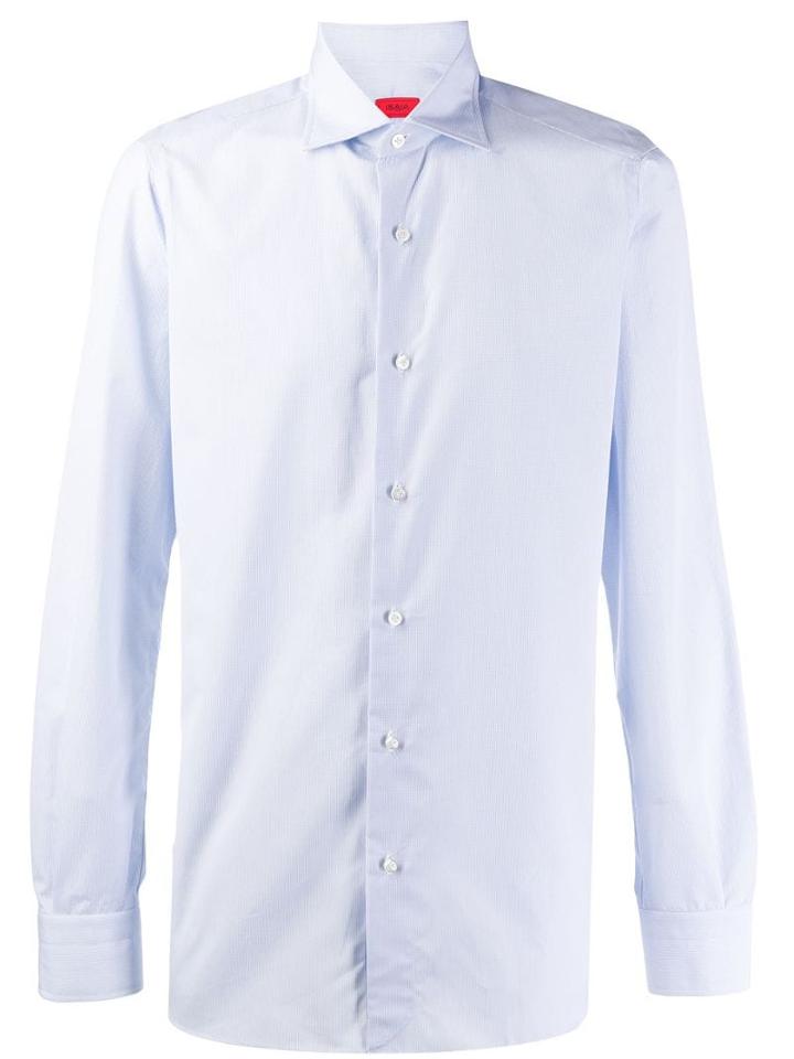 Isaia Micro-check Shirt - Blue