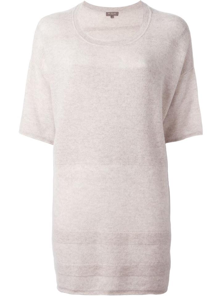 N.peal Self Stripe Oversize Top