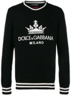 Dolce & Gabbana Crown Logo Intarsia Jumper - Black