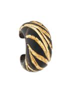 Saint Laurent Zebra-patterned Cuff Bracelet - Brown