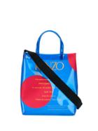 Kenzo Transparent Logo Print Tote Bag - Blue