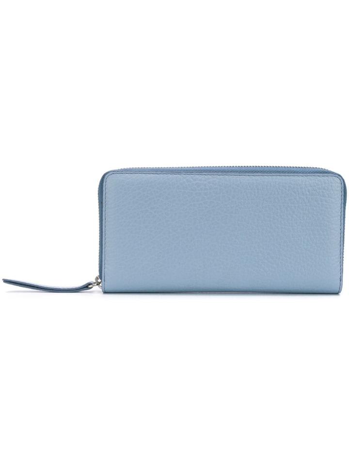 Maison Margiela Textured Zip Around Wallet - Blue