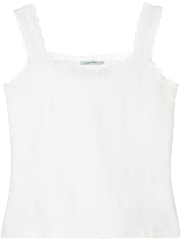 Guild Prime Lace Trim Vest Top - White