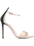 René Caovilla Beaded Heel Sandals - Nude & Neutrals