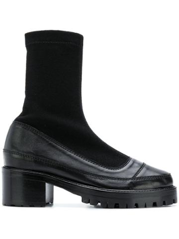 Nicole Saldaña Platform Sock Boots - Black