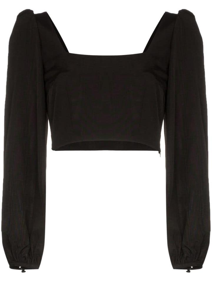 Racil Square-neck Cropped Top - Black