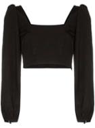 Racil Square-neck Cropped Top - Black