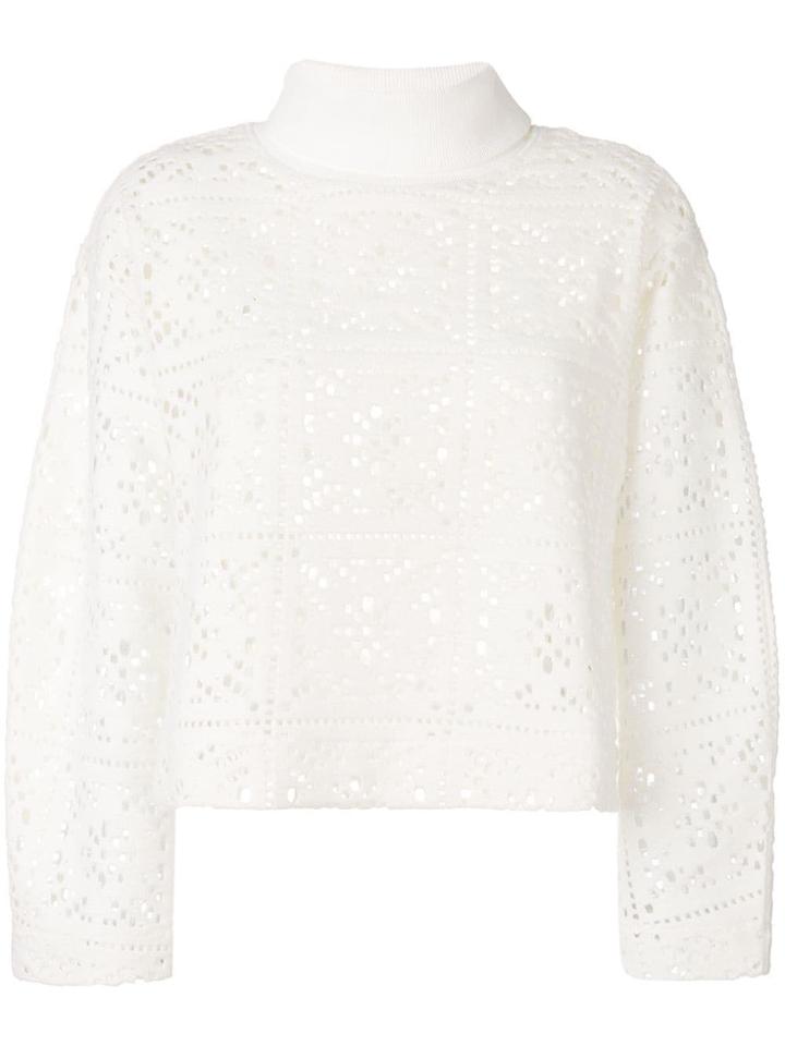 See By Chloé Roll Neck Knitted Top - White
