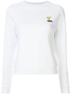 Maison Kitsuné Slim-fit Logo Embroidery Sweatshirt - White