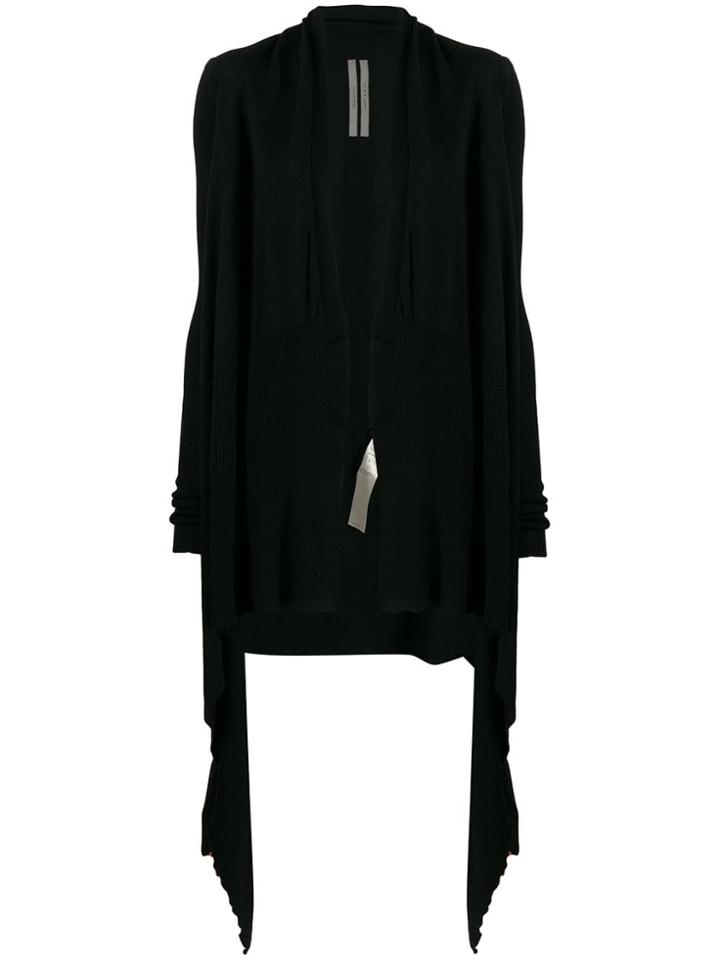 Rick Owens Long Asymmetric Cardigan - Black