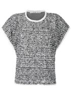 20:52 Embroidered Short-sleeve Top - Black