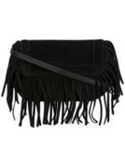 L'autre Chose Fringe Shoulder Bag, Women's, Black, Leather