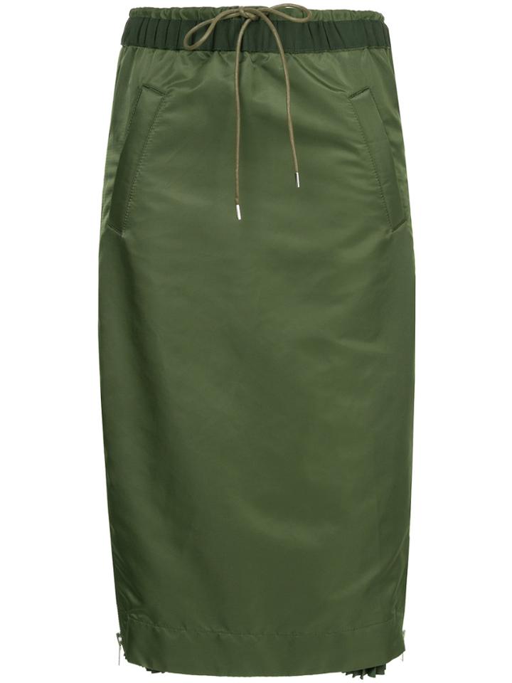 Sacai Elasticated Waist Skirt - Green