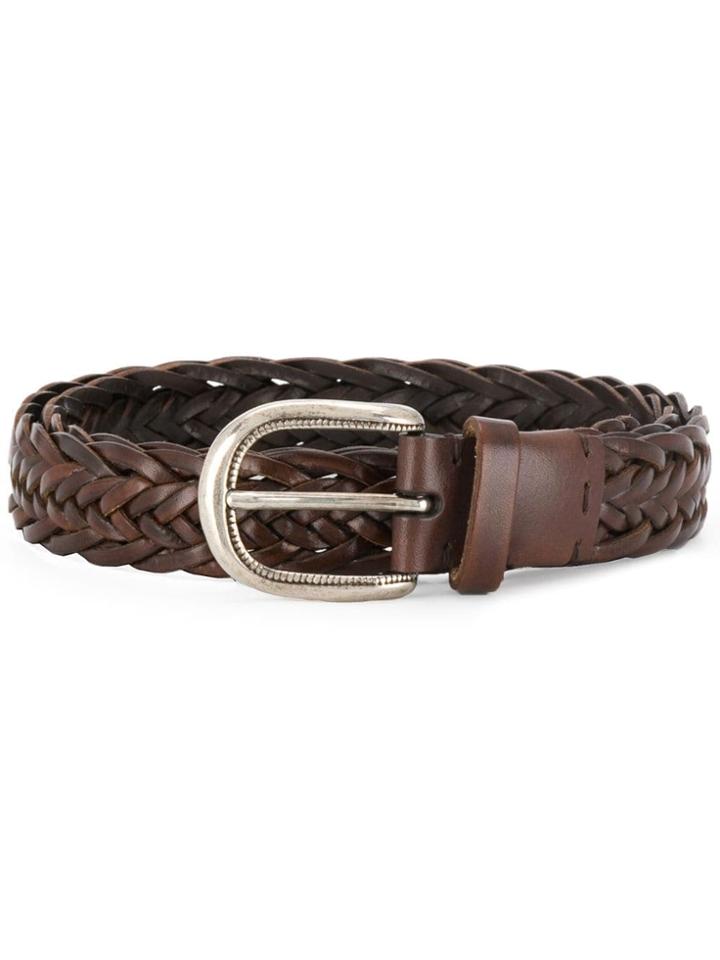 Brunello Cucinelli Buckle Woven Belt - Brown