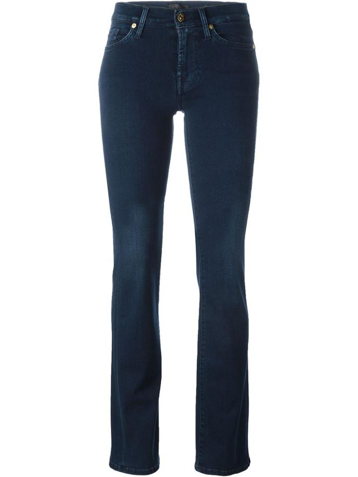 7 For All Mankind Bootcut Jeans, Women's, Size: 30, Blue, Modal/cotton/polyester/spandex/elastane
