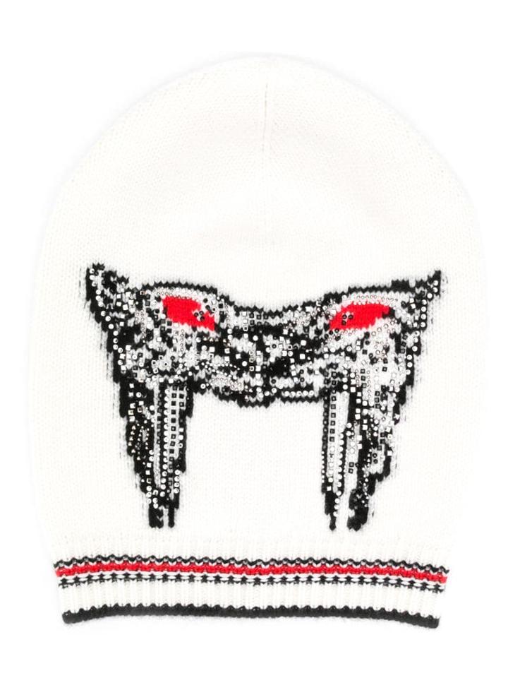 Ermanno Scervino Cashmere Embellished Beanie - White