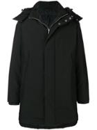 Prada Hooded Down Midi Coat - Black