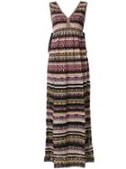 M Missoni V-neck Striped Dress - Multicolour