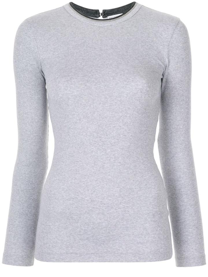 Brunello Cucinelli Long Sleeve Top - Grey