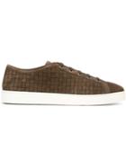 Santoni Lace-up Sneakers, Men's, Size: 6.5, Brown, Suede/leather/rubber