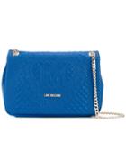 Love Moschino Embossed Shoulder Bag, Women's, Blue