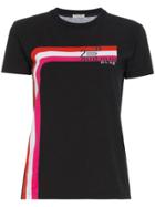 Miu Miu Club Print Short Sleeve T Shirt - Black