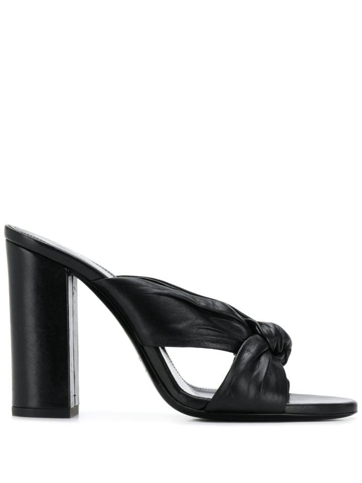 Saint Laurent Knot Detail 110mm Sandal - Black