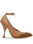 Burberry Toe Cap Detail Leather Point-toe Pumps - Brown