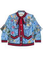 Gucci New Flora Silk Jacket - Blue