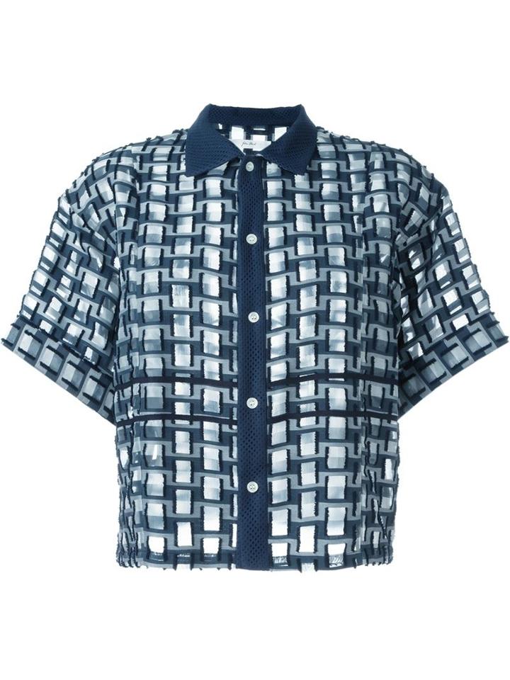 Julien David Border Cut Transparent Blouse