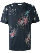 Valentino - Firework-print T-shirt - Men - Cotton/polyester/metallic Fibre - M, Blue, Cotton/polyester/metallic Fibre