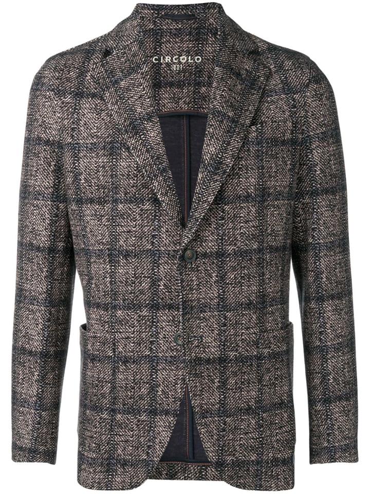 Circolo 1901 Check Pattern Blazer - Blue