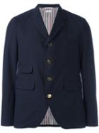 Thom Browne Buttoned Blazer, Men's, Size: 2, Blue, Cotton/cupro