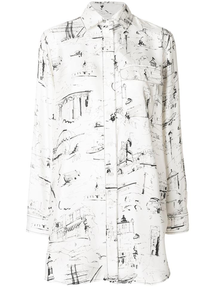 Burberry Landmark Print Shirt - White