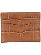 Coach Crocodile Embossed Card Case - Brown