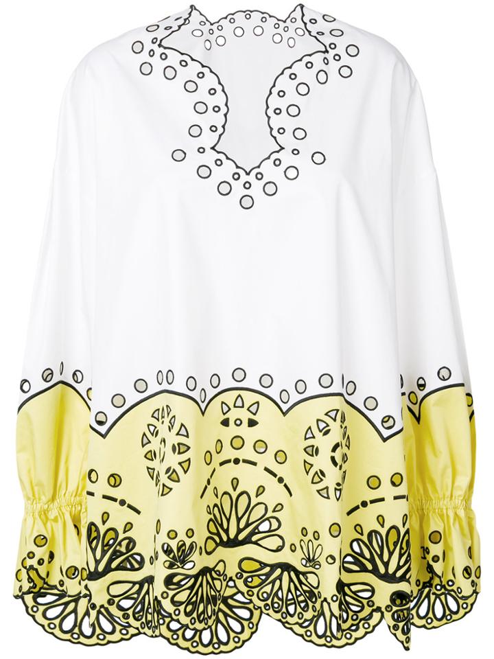 Emilio Pucci Crocheted Design Blouse - White